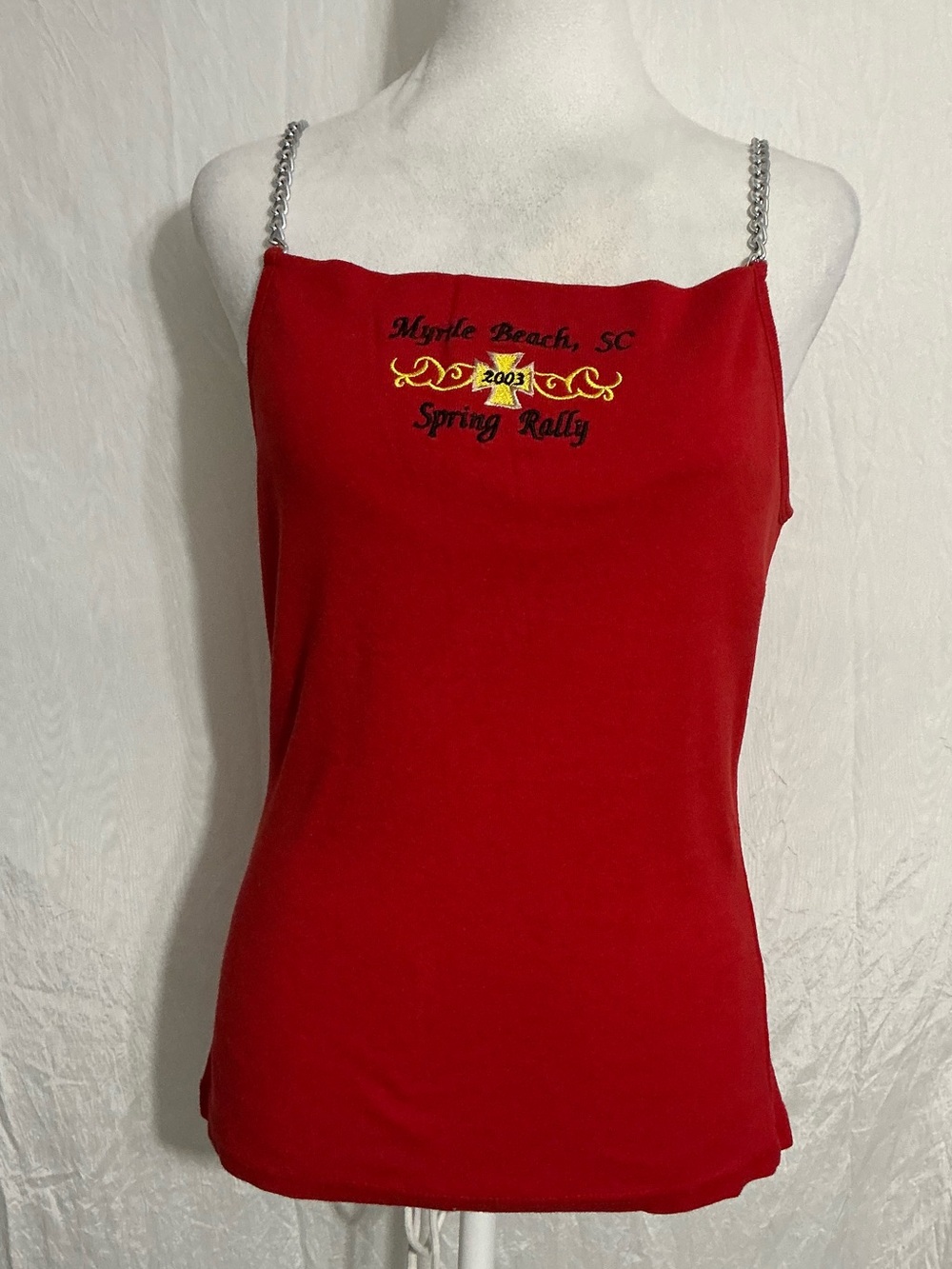 Red Myrtle Beach Spring Rally Chain-Strap Tank Top